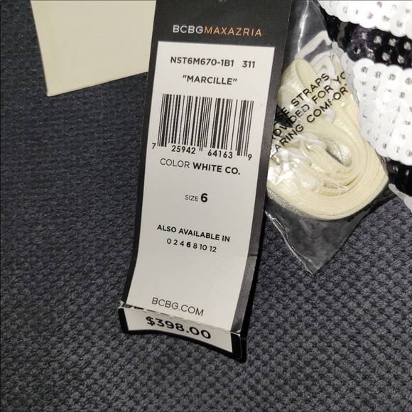 🔥 BCBGMaxazria black/white sequin Marcille strapless mini dress - Picture 6 of 6